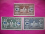 HOPCT BANCNOTA NOTGELD NR 94 MEHRBACH - SET 3 BUC -10 ,20 SI 50 HELLER 1920 -AUSTRIA-UNC