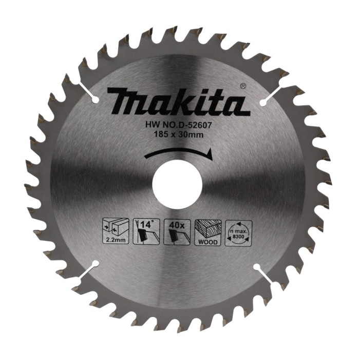 Disc circular, pentru lemn, Makita D-52607, 185 x 30 mm