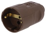 Conector alimentare AC mamă 230V 16A maro
