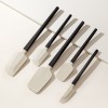 Set 5 Ustensile de Bucatarie, Cyrax, din Silicon si Lemn, Spatule de Diferite Dimensiuni, Termorezistente, Antiaderente, Alb-Negru