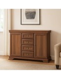 Comoda Living/Dormitor Nuc VM3, 128x46x97 cm, 4 Sertare, 2 Usi, Pal Melaminat cu MDF