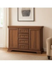 Comoda living si dormitor, VM3, 4 sertare, 2 usi, Pal melaminat, cu insertii MDF, Nuc