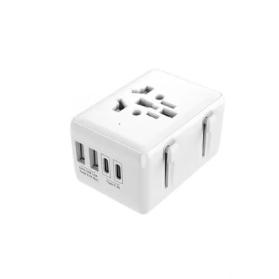 Adaptor pentru Priza PD20W, 2 x USB, 2 x Type-C, EU, UK, AUS, US - Techsuit (HHT203A) - White foto