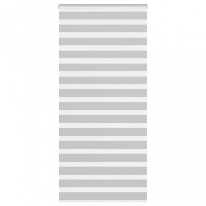 Jaluzea tip zebra gri deschis lățime țesătură 105,9cm poliester