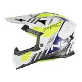 Casca cross/enduro Nox Storm N634 alb/albastru/ galben fluo marime S