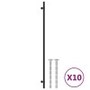 Manere de dulap, 10 buc., negru, 480 mm, otel inoxidabil