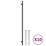 Cumpara ieftin Manere de dulap, 10 buc., negru, 480 mm, otel inoxidabil