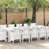 VidaXL Set de masă pentru grădină 13 pcs Alb și gri deschis mare