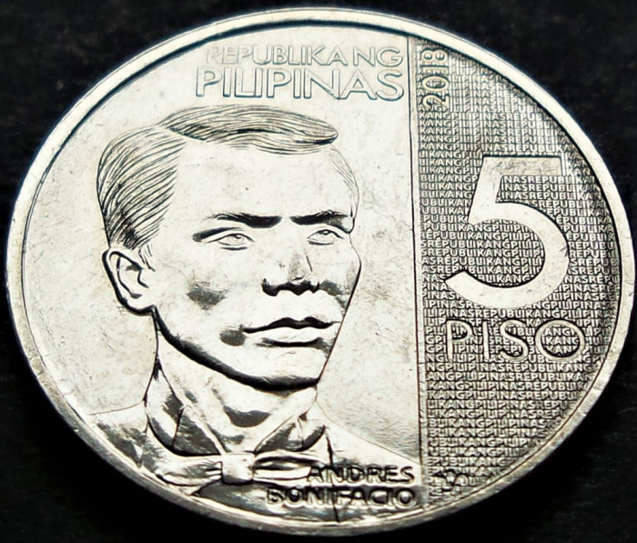 Moneda 5 PISO - FILIPINE, anul 2018 *cod 485 C = A.UNC