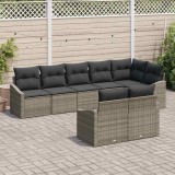 VidaXL Set de masă pentru grădină cu pernă cu depozitare 8 pcs Gri