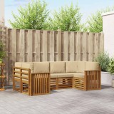 vidaXL Seturi de canapele cu pernă 20 pcs natural Lemn Solid de Acacia 3375368