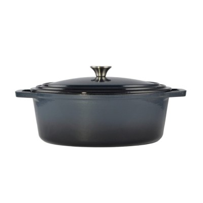 Oala de fonta emailata cu capac, maner din inox, 6 L, Perfect Home foto