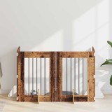 vidaXL Poartă pentru c&acirc;ini cu suporturi 4 pcs Lemn vechi 60 x 80 cm 892101