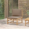VidaXL Canapea de mijloc pentru grădină, perne gri taupe, bambus 362287