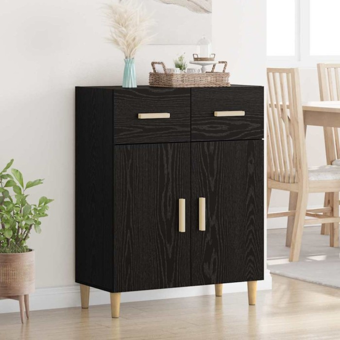 vidaXL Bufet cu sertar Stejar negru 34 x 69.5 x 89 cm Lemn compozit 880672