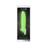 Manșon pentru penis OUCH! Glow In The Dark Penis Sleeve 6.2&rdquo;, design spiralat, cu inel pentru testicule, 15 cm, verde fosforescent