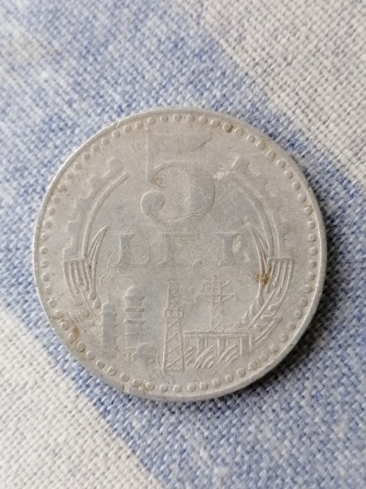 5 LEI 1978.perle mici . picior trepied st&acirc;nga. scurt. . ROMANIA