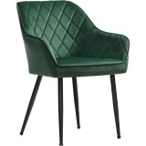 SONGMICS Scaun living tapitat din catifea cu cotiere, sarcina 110 kg, 63x60x85 cm, verde Household NewTrend
