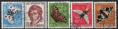 B1332 - Elvetia 1955 - Pro Juventute 5v. stampilat,serie completa foto