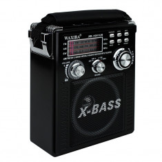 Radio portabil FM/AM/SW, MP3 player, slot USB SD, design retro, Waxiba, RESIGILAT foto