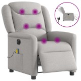 VidaXL Scaun reclinabil electric pentru masaj Cloud Grey Fabric