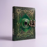 Agenda Jurnal verde din piele naturala cu inchidere metalica - Vintage Green
