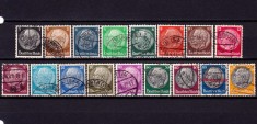 ✅ (S44) Germania Reich 1933 &quot; Hindenburg - Presedintele Rep. Weimar&quot; , serie Michel 512/528 , stampilata