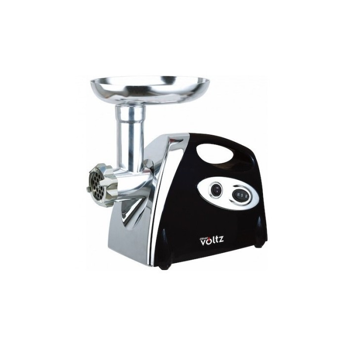 Masina de tocat carne cu accesoriu rosii Voltz, 1400W, reverse, accesorii pentru sosuri si Kubbe, Negru