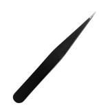 Cumpara ieftin Penseta neagra 9.6 x 1 x 0.4 cm pentru sprancene, varf drept foarte fin si ascutit, otel inoxidabil durabil, pentru prinderea firelor subtiri si pensa