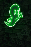 Decoratiune luminoasa LED, Casper The Friendly Ghost, Benzi flexibile de neon, DC 12 V, Verde, Neon Graph