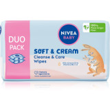NIVEA BABY Soft &amp; Cream servetele delicate pentru copii 2x57 buc
