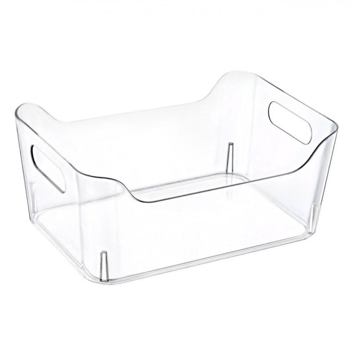 Coș Depozitare, Model Transparent, Plastic, Capacitate 10L, M&acirc;nere Integrate