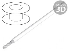 Cablu litat alb 28AWG PTFE 305m 250V foto