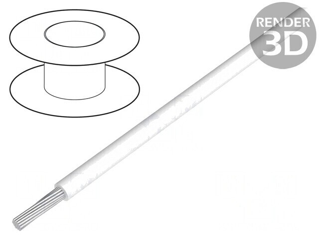 Cablu HookUp 22AWG PTFE Alb 30,5m
