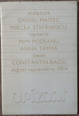 Mapa expozitie Ovidiu Maitec, M. Stefanescu, Mimi Podeanu, A. Tamas 1974 foto