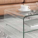 VidaXL Măsuță de cafea, transparent, 50x45x33 cm, sticlă securizată