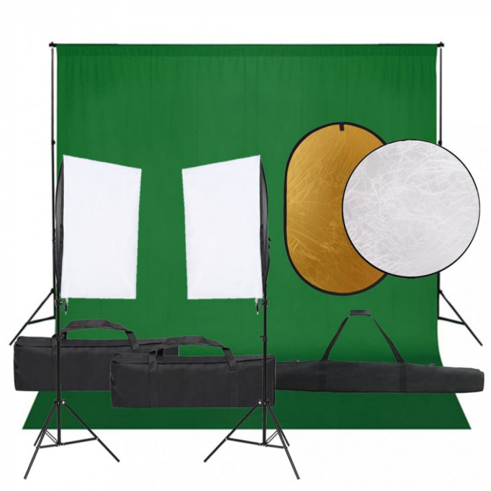 Set studio foto cu lumina, fundal si reflector GartenMobel Dekor