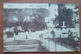 Carte postala, Sinaia, Terasa Castelului Peles, perioada interbelica