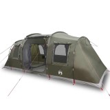 Cort camping tunel pentru 4 persoane verde masliniu impermeabil