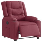 Cumpara ieftin Fotoliu rabatabil electric, rosu vin, material textil
