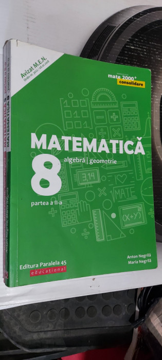 MATEMATICA ALGEBRA GEOMETRIE CLASA A 8 A PARTEA II ANTON NEGRILA