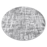 Covor MEFE modern Cerc 8722 Linii vintage - structural două niveluri de l&acirc;nă gri / alb, cerc 200 cm