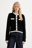 Gestuz cardigan din l&acirc;nă culoarea negru, light, 10910459