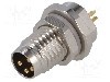 Conector M8, 4 pini, clasa etanseitate IP67, TE Connectivity - T4030014041-000