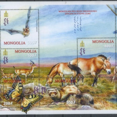 MONGOLIA 2001 FAUNA ANIMALE SALBATICE DIN STEPA