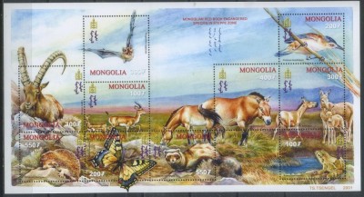 MONGOLIA 2001 FAUNA ANIMALE SALBATICE DIN STEPA foto