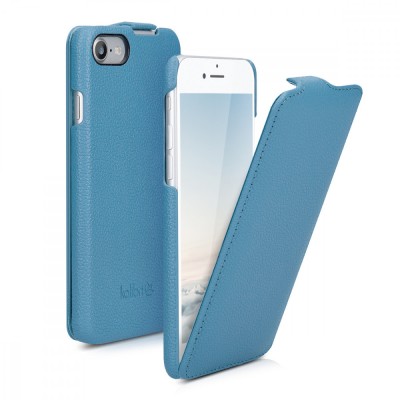 Husa pentru Apple iPhone 8 / iPhone 7 / iPhone SE 2, Piele naturala, Albastru, 39346.04 foto