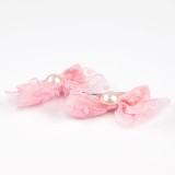 Set clame roz cu funde din organza si perle