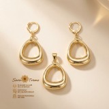 Set Picatura de Aur , cercei E i pandantiv placati cu aur 14K