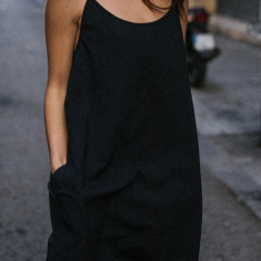 MUUV. rochie din bumbac #surfgirl culoarea negru, mini, oversize